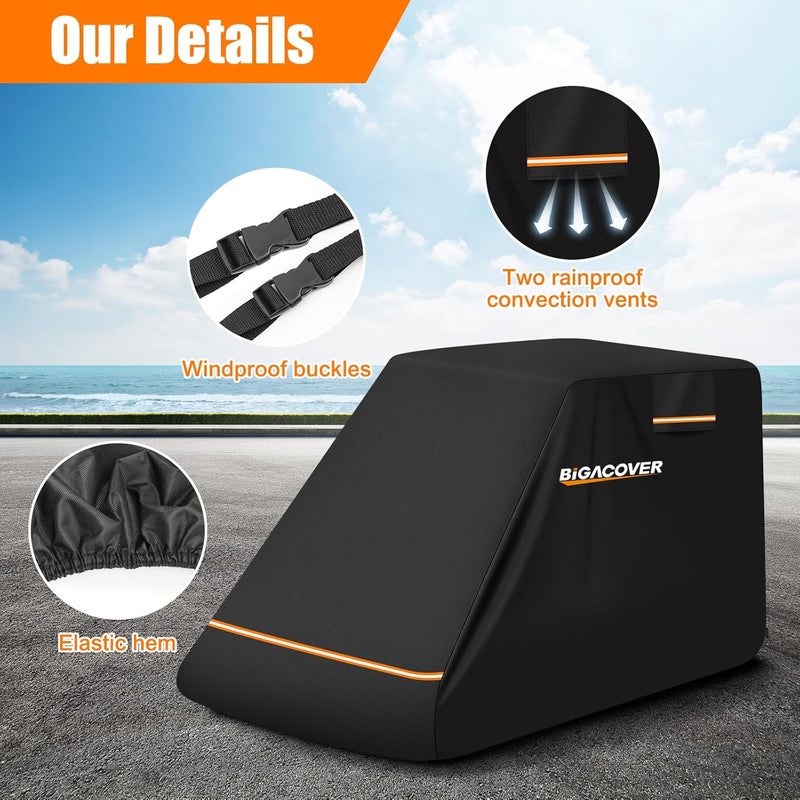 BIGACOVER All Weather 600D Oxford Skid Steer Cover Compatible with Bobcat MT100, Toro Dingo TX1000, Ditch Witch SK800, Heavy Duty Outdoor Waterproof Skid Steer Loader Cover with PU Coating 110" Lx43 Wx57 H - Image 5